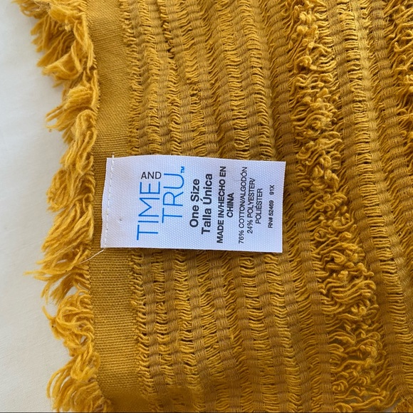Time & Tru Golden Mustard Woven Scarf - Picture 7 of 10